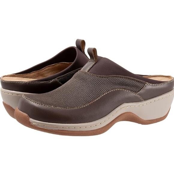 Softwalk Womens Aberdeen Mule Clogs US 7 M EU 37 Dark Brown Leather NIB - Picture 2 of 12
